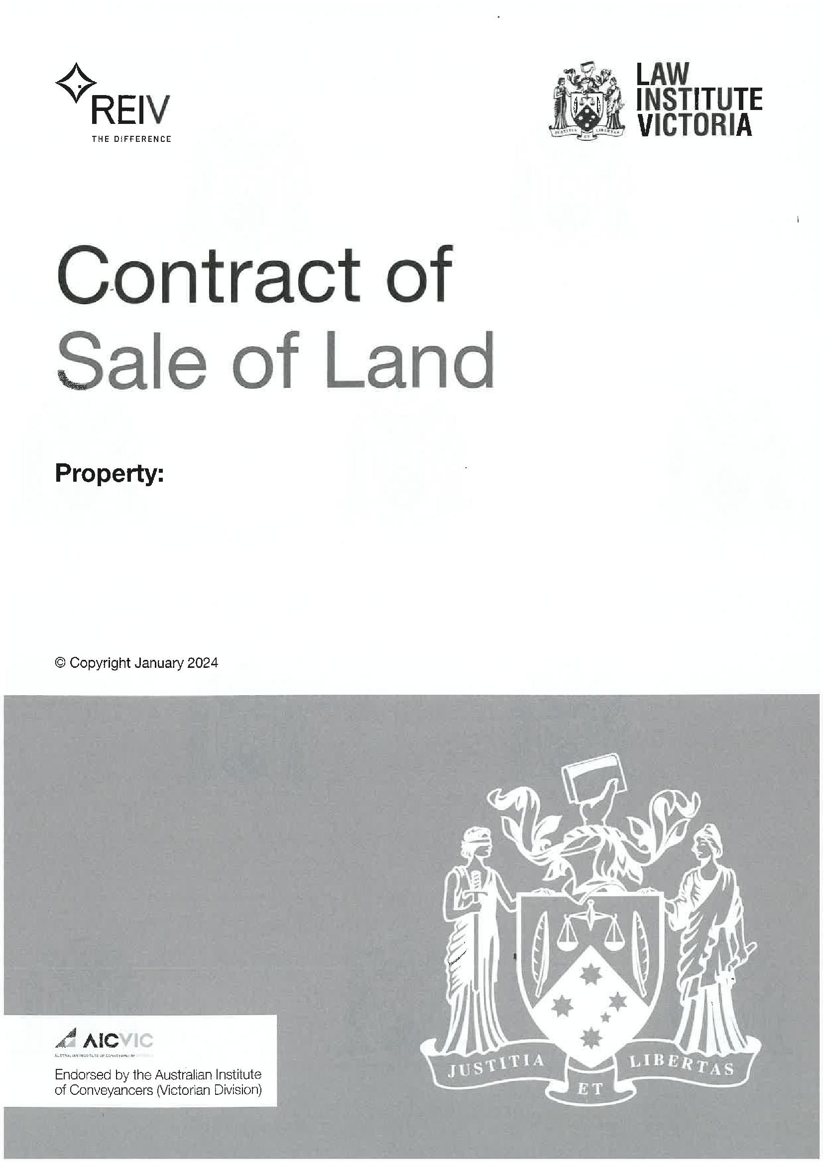 2.1 Contract of Sale of Land, January 2024 (Pack of 5)