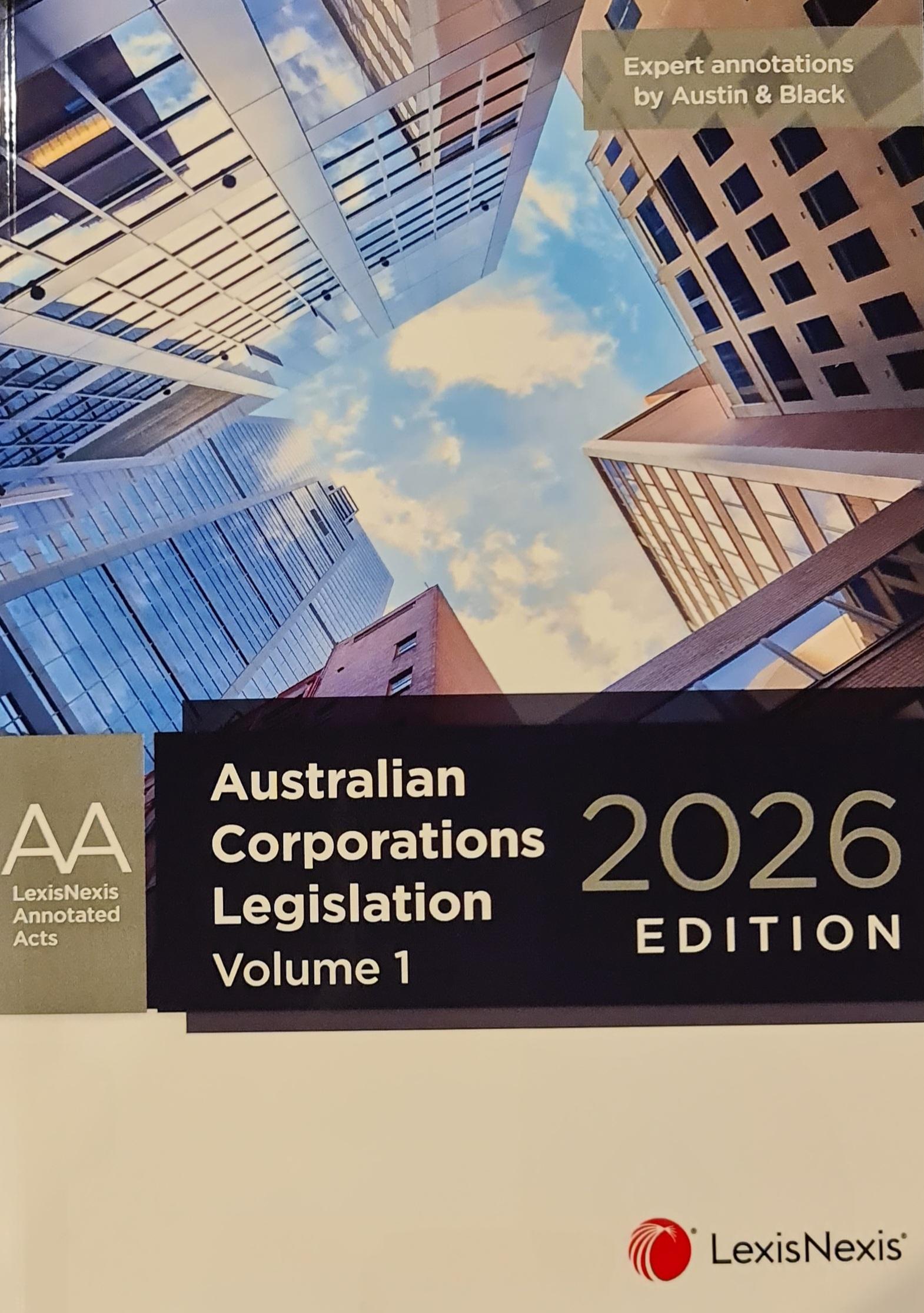 Australian Corporations Legislation 2026 (2 Vols)
